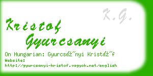 kristof gyurcsanyi business card